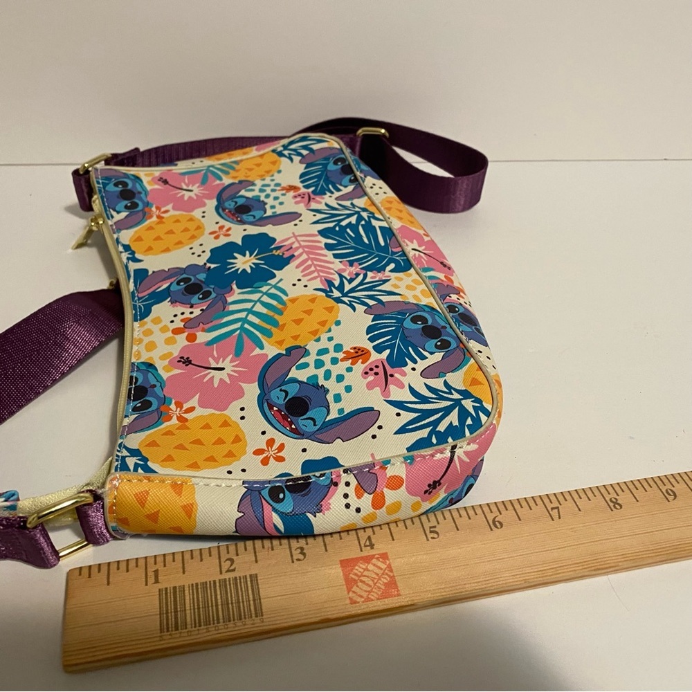 Bioworld Disney Stitch Crossbody Bag Purse Zip up Lilo + Stitch Purple Strap - Picture 5 of 7